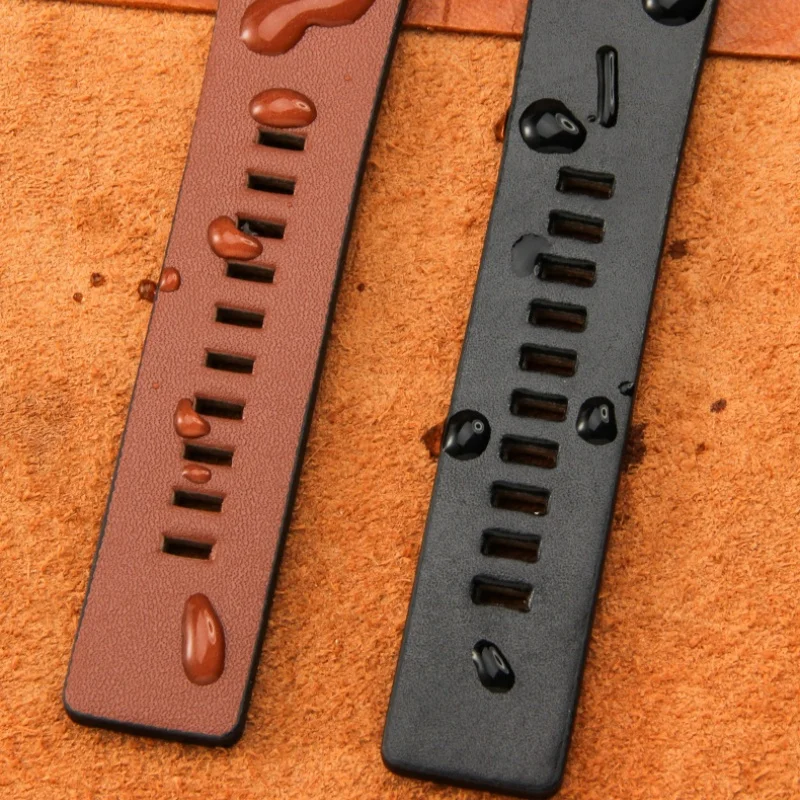 22 24 26 27 28 30 32 34mm High Quality Plain Grain Cowhide Leather Watch Strap Stainless Steel Pin Buckle Watch Band Replacement
