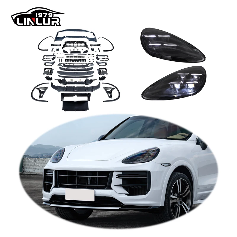 

Автомобильный Bodykit 2011-2014 92A 958.1, обновленный передний бампер до 2024 2025 Turbo GT Style, комплект кузова для Porsche Cayenne 958
