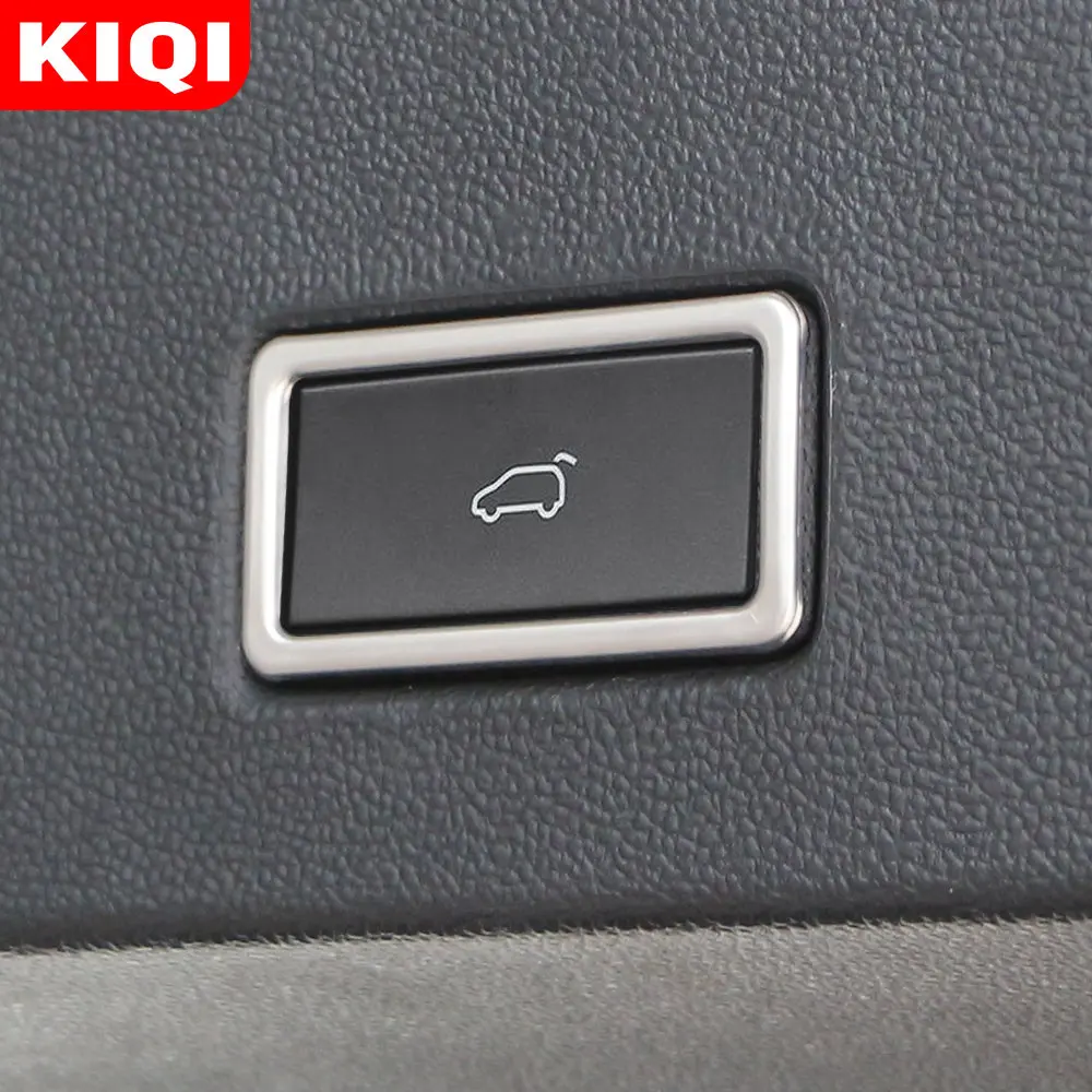 Stainless Steel Car Trunk Switch Button Frame Decoration Sticker Trim for Volkswagen VW T-ROC T ROC 2018-2023 Accessories