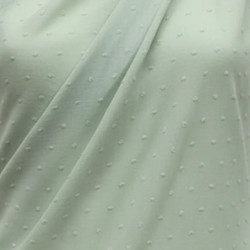 Pre-cut Pastel Mint Green Cotton Swiss Dot Fabric, Soft Thin and Light Summer Fabric for Dress Nightgown Blouse DIY Craft Sewing