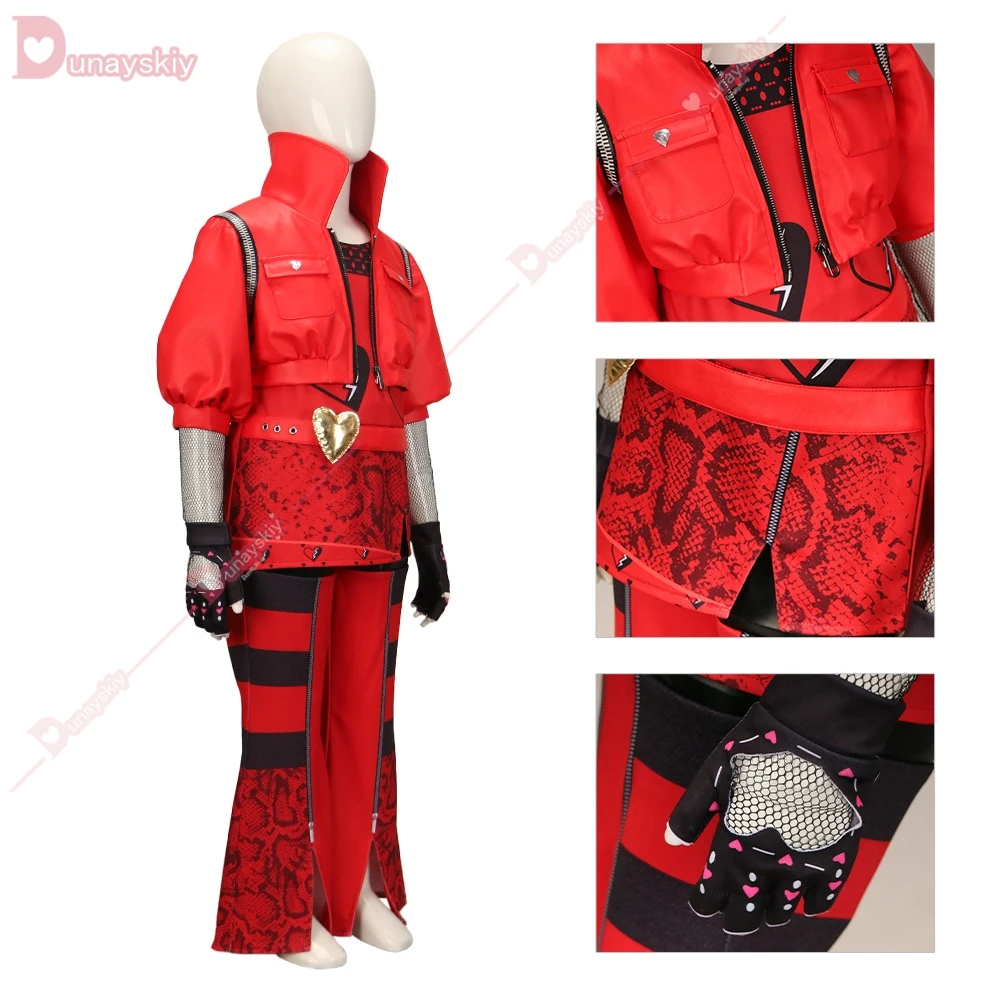 CosplayKids niñas princesa Cosplay rojo 2024 película D-Descendentes Rise fantasía disfraz niños disfraz fiesta de Halloween S