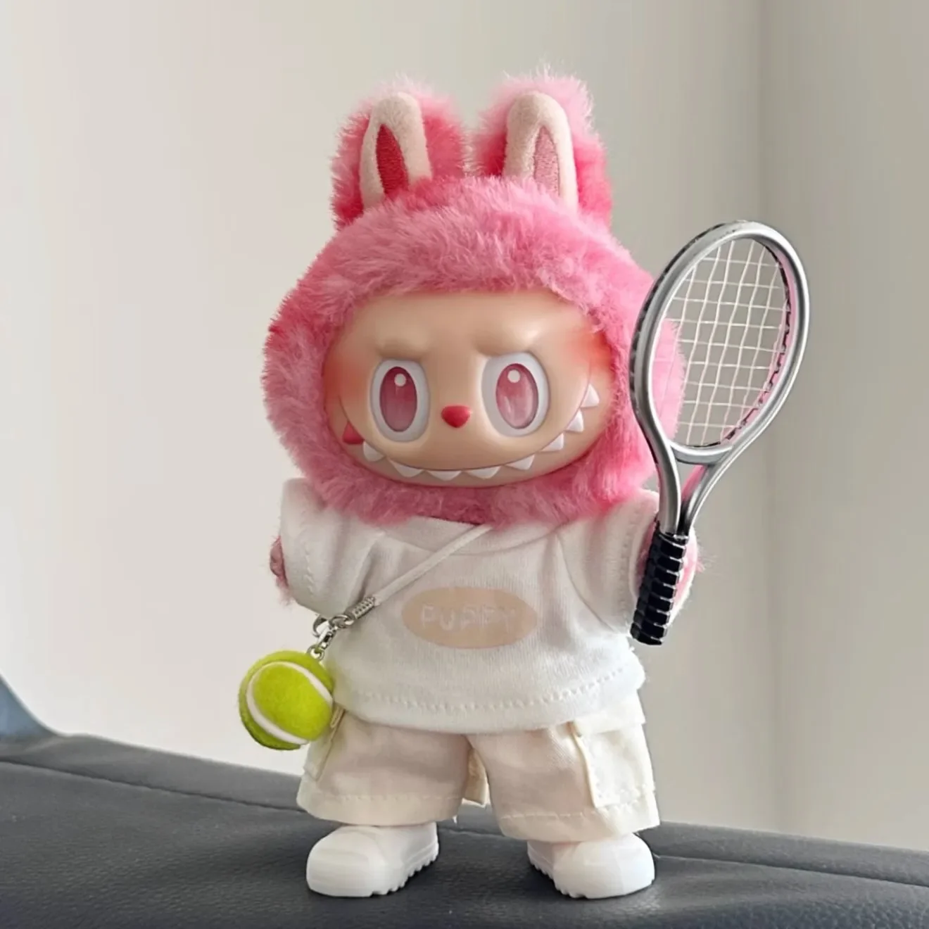 For Cute Labubu Bunny Doll Accessories with Knitted Clothes Labubu Tennis Sports Set Sweater for LABUBU Toy Collectors Clothes