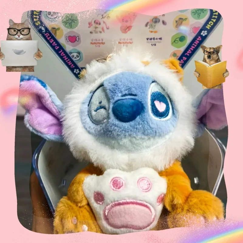 

В наличии Disney Stitch Animal Party слепая коробка окружающая кавайная плюшевая кукла декор стола орнамент сумка кулон украшение подарок