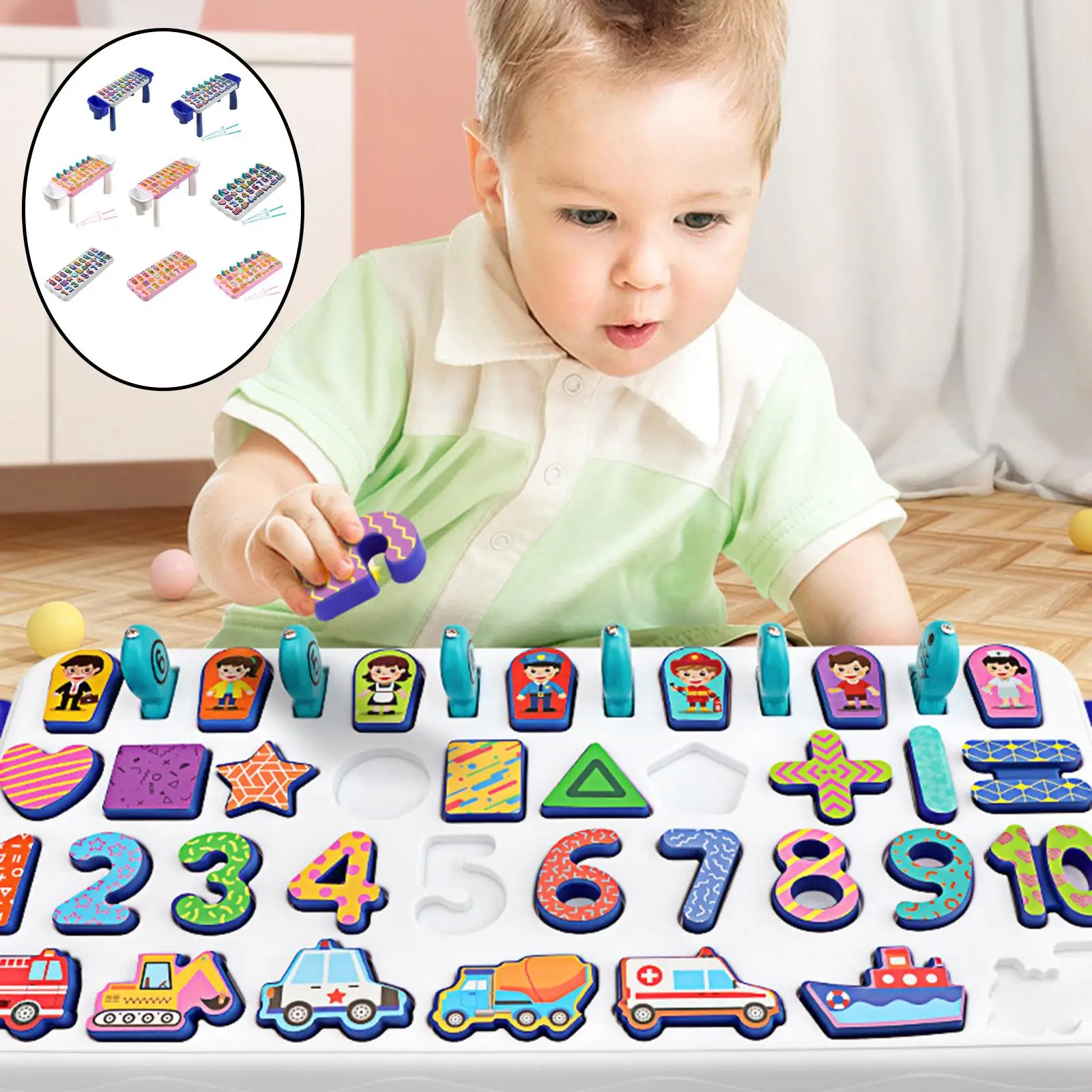 Puzzle Montessori che gioca Gioco di pesca Apprendimento precoce Giocattoli educativi Forma Cognizione Matematica per bambini