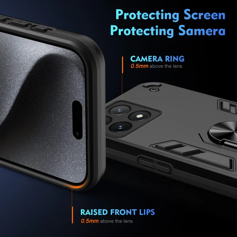 For Poco X6 Pro 5G Case Lens Protection Magnetic Holder Ring Cover For Xiaomi Poko Little X6Pro PocoX6Pro Shockproof Armor Capa