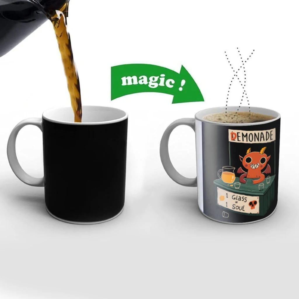 

Demonade Creativity Change Color Chang mug Ceramic mug Hot Coffee Cup Breakfast Cup Mug Friend Gift