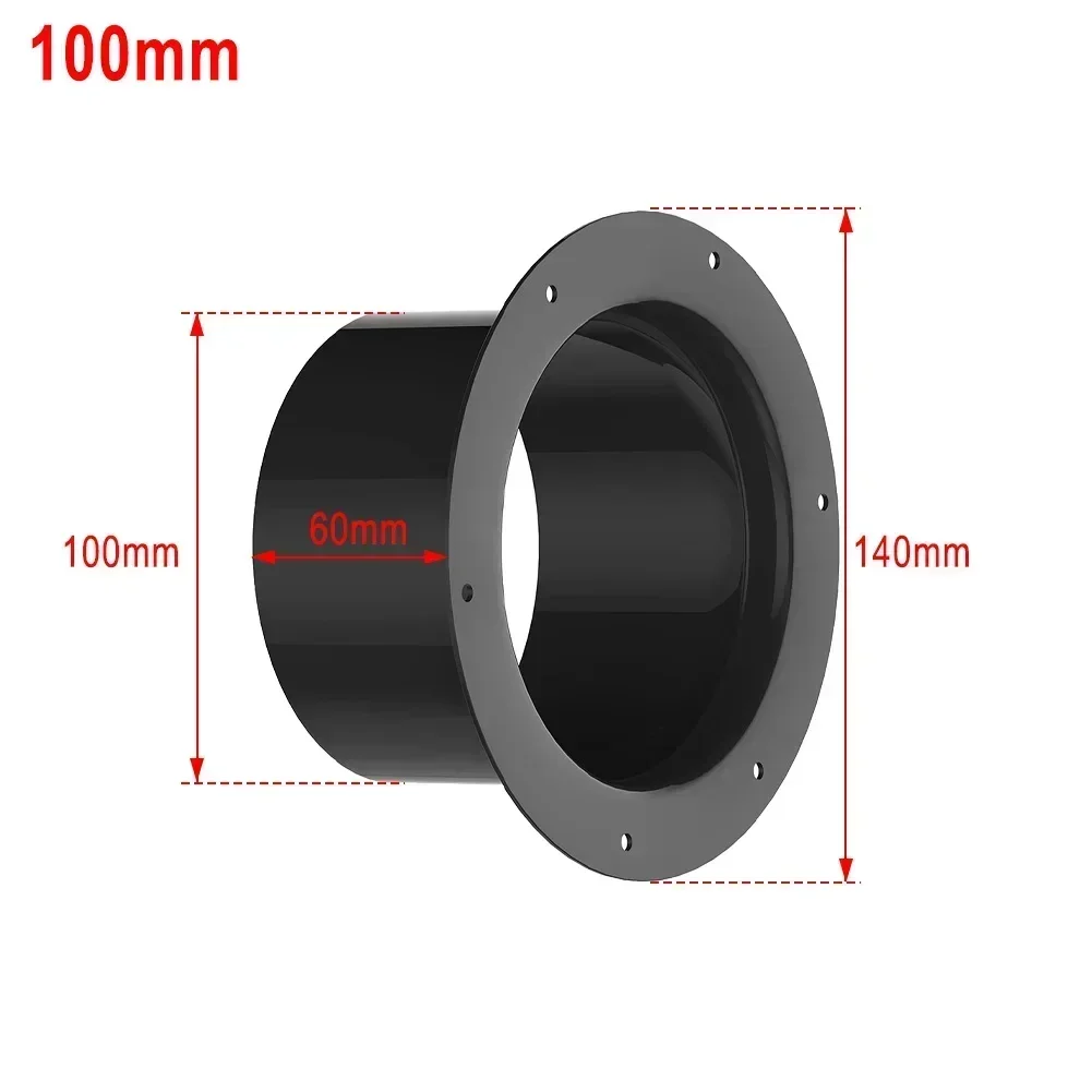 100-150mm ABS Round Pipe Flange Seat Aluminum Tube Air Ventilation Hose Connector Exhaust Duct Fresh Air System Vent Hardware