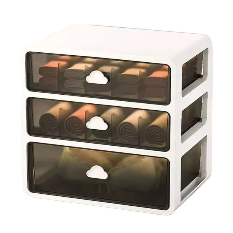 

4-Layer dust-proof clothing storage device, household drawer storage container, plastic underwear wardrobe storage box