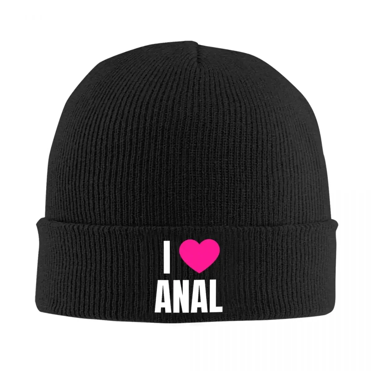 I Love ANAL Knitted Bonnet Caps 100% Cotton Fashion Keep Warm Hats