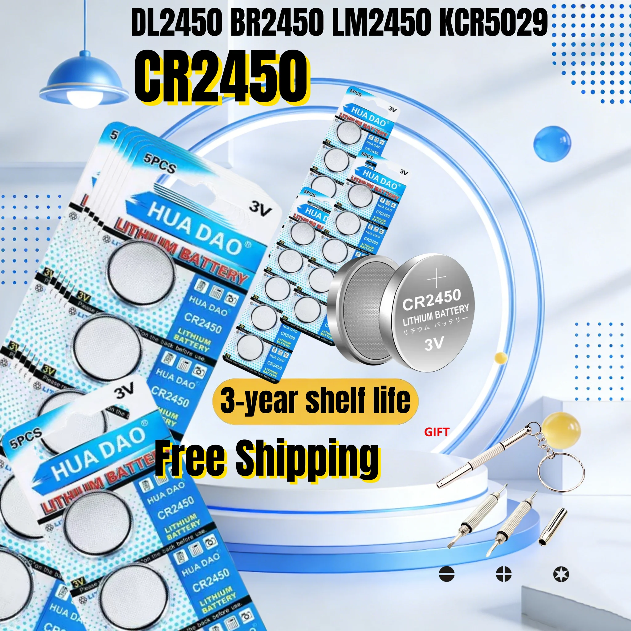 

CR2450 3V Button Cell Batteries Lithium Battery DL2450 BR2450 LM2450 KCR5029 For Toy Car Key Remote Control Watch LED Light