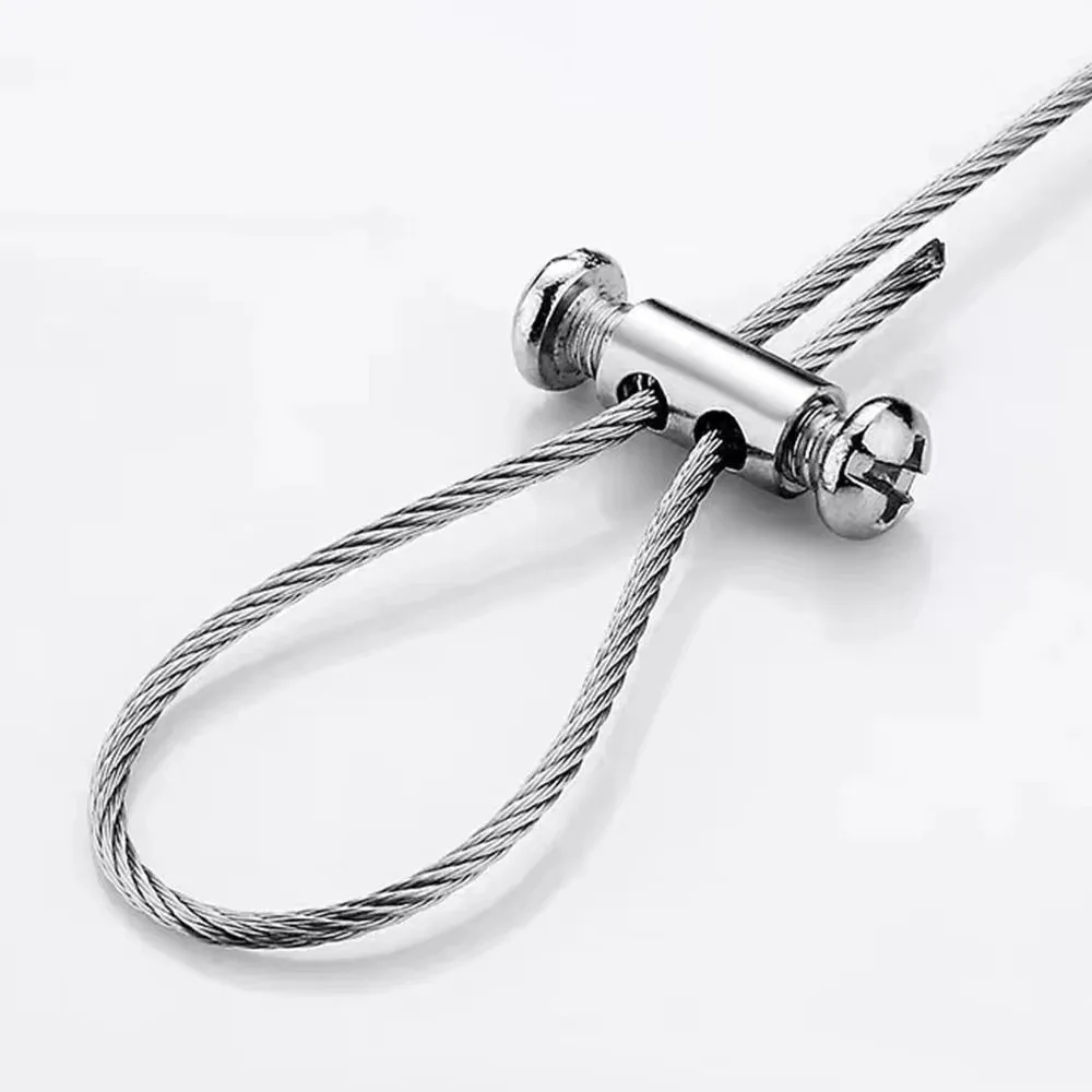 Adjustable Locking Steel Wire Cable Double Hole Structure Horizontal Lock Cable Lock Fastener Acrylic Panel Hanging