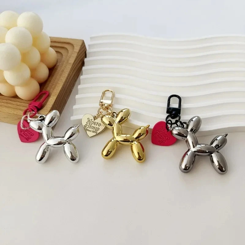 Cute Balloon Dog Keychains Acrylic Balloon Dog Pendant Woman's Bag Ornament Gift Keychain