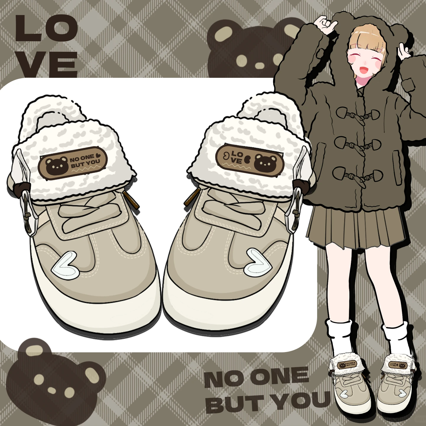 

Amy and Michae 2025 Winter Cute Girls Low TopCasual Sneakers Women Keep Warm Cotton Padded Shoes Female Thermal Beige Footwear
