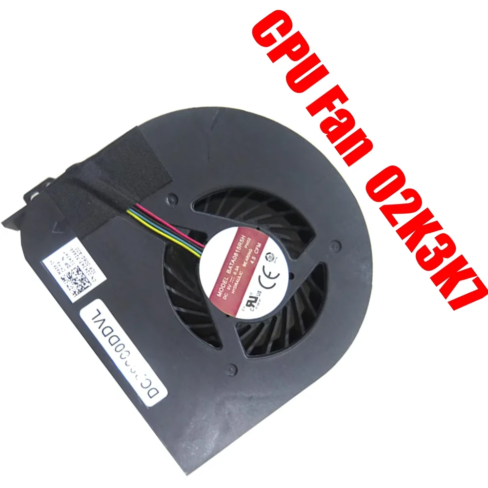 

02K3K7 2K3K7 Laptop CPU Fan For DELL For Precision M4800 DC28000DDVL BATA0815R5H PN02 DC5V 0.3A New