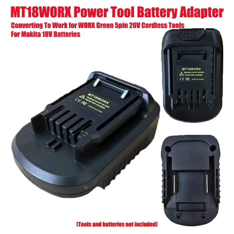 Converting To Work for WORX Green 5pin 20V Cordless Tools MT18WORX Power Tool Battery Adapter Converter for Makita 18V Batteries