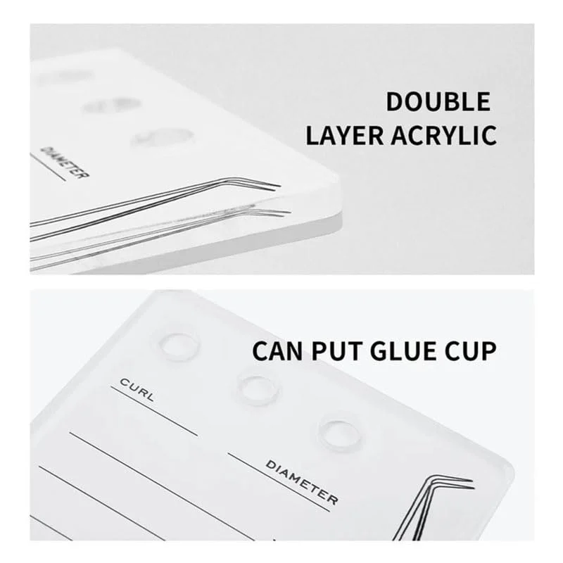 Acrylic Eyelash Extension Pallet Kits Grafting False Eyelash Organizer 7-15mm Scale Lash Tray Magnetic Tweezer Holder Organizer