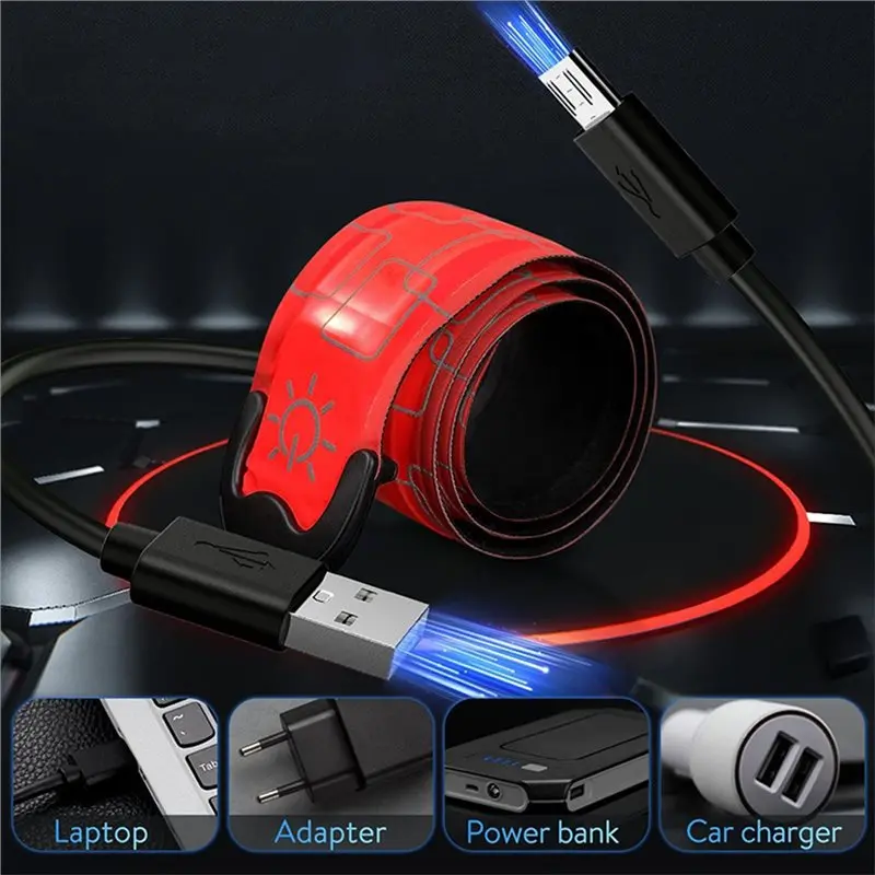 SEWS-Quick Buckle Bracelet Light USB Rechargeable LED Night Running Strap With Children' S Safety Flash Belt