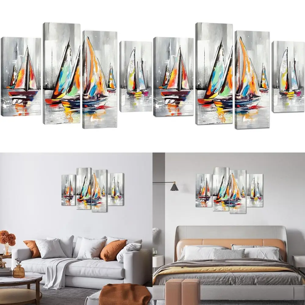 

Colorful Sailboat Canvas Art - Abstract Coastal Scenery for Home & Office Wall Decor