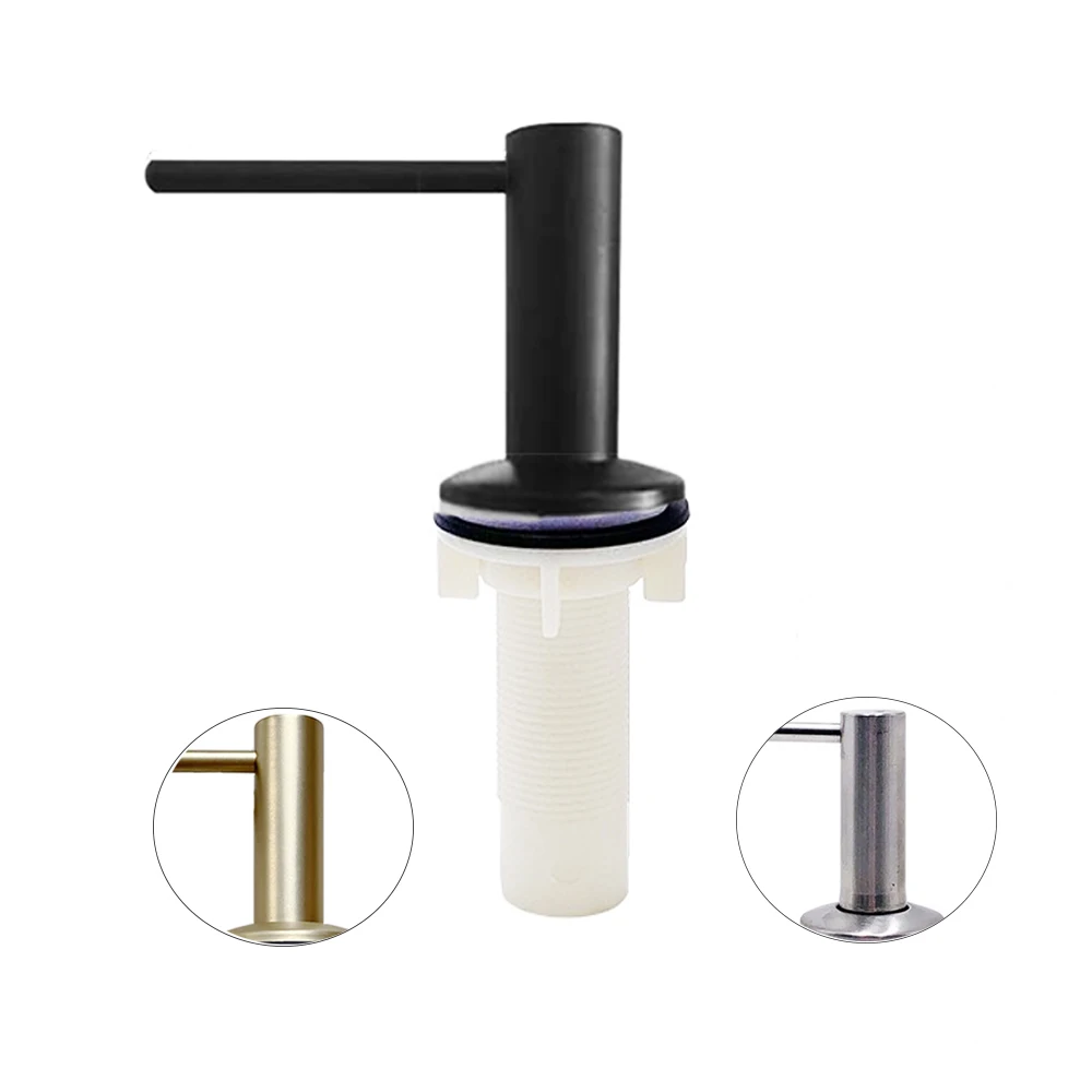 Kitchen Buit-in Pump Dispenser Liquid Detergent Modern Slim Brushed Gold Nickle Sink Soap Lotion Holder Press Dispensing Bottle