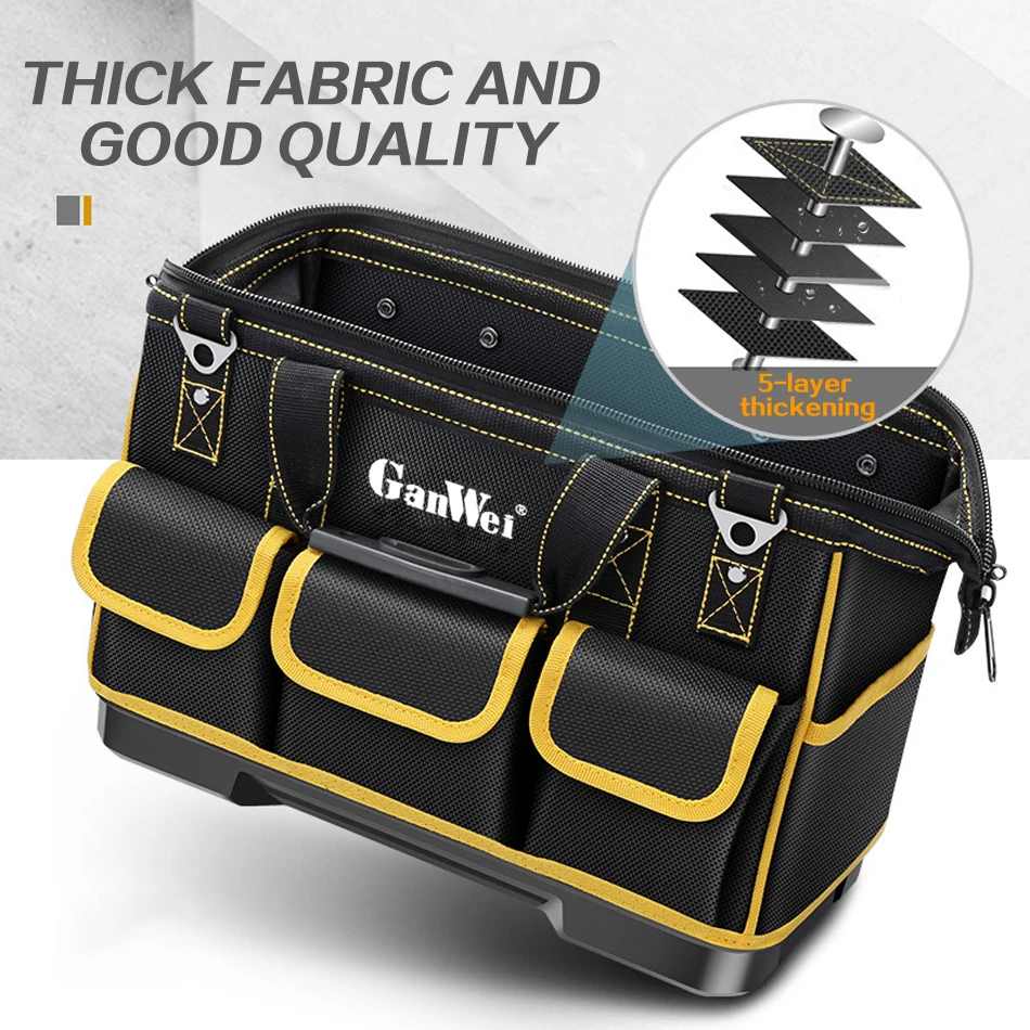 GanWei Upgrade Tool Bag Oxford Organizer Strong Storage Kit di attrezzi impermeabili Kit di attrezzi di stoccaggio robusto Kit di attrezzi per addensare di grandi dimensioni