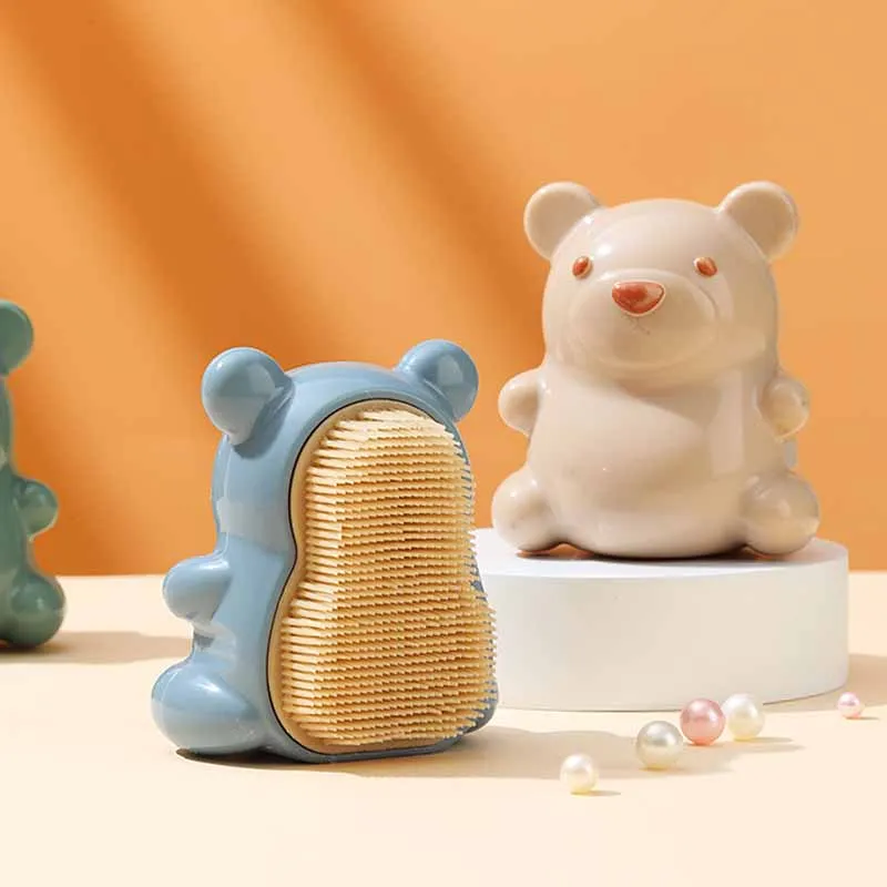 Baby Hair Brush Kid Hand Cleaning Brush Finger Nails Scrub Clean Brushes with Soft Bristle Cute Animal Children Care Accessories