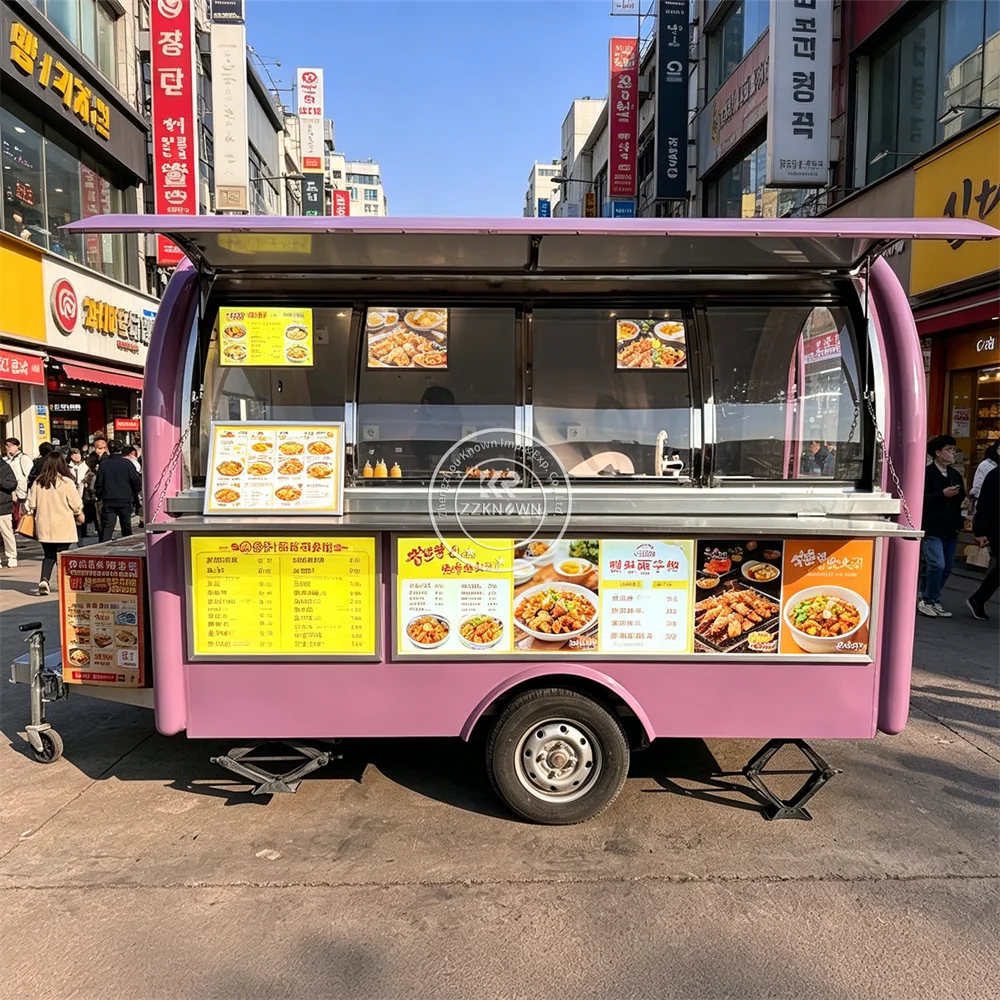 Concession Trailer Bubble Tea Burger Food Truck Mobile Kitchen Trailer Custom Catering Mobile Food Cart For Sale