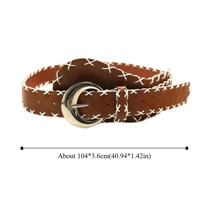 حزام نسائي كوري أمريكي قوطي حزام خصر عريض فستان جلدي رائع حزام جينز إكسسوار تنورة