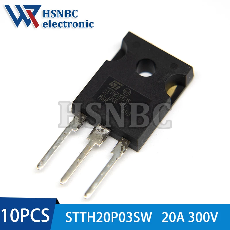 

10Pcs/Lot STTH20P03SW STTH20P03S TO-247 20A 300V Fast Recovery Rectifier Diode 100% New Original