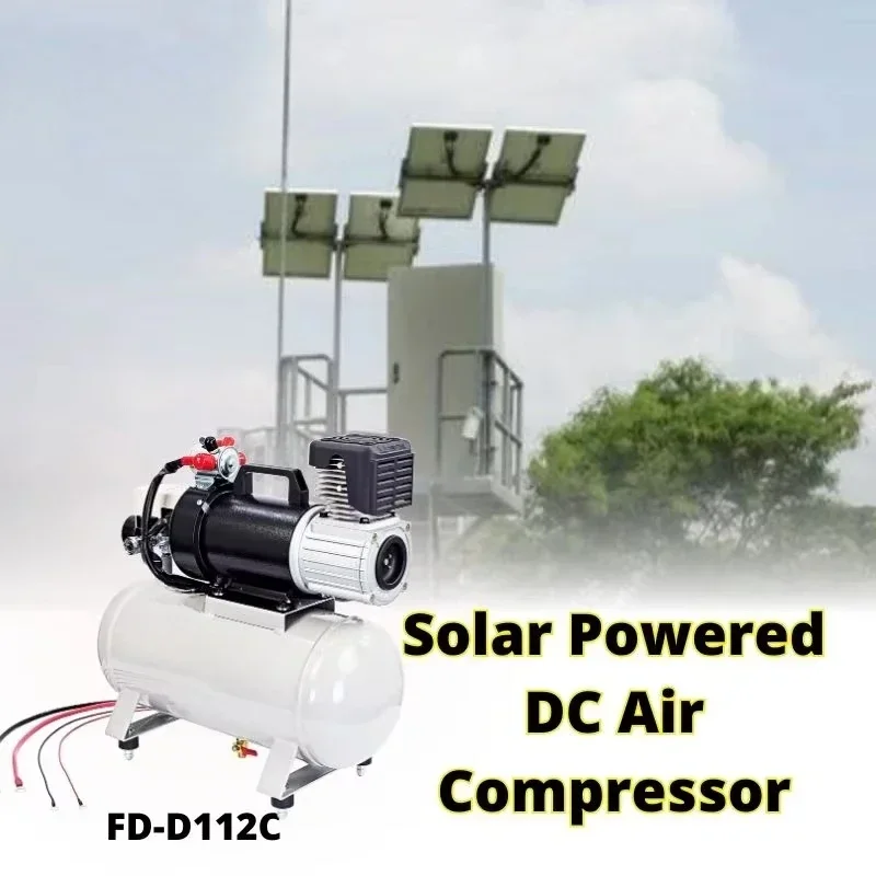 FoHigh Efficiency 24V DC Oil Free Mini Weatherproof 12 Liter Fuel Tank Professional Portable Car Repair Road Air Compressor Pump