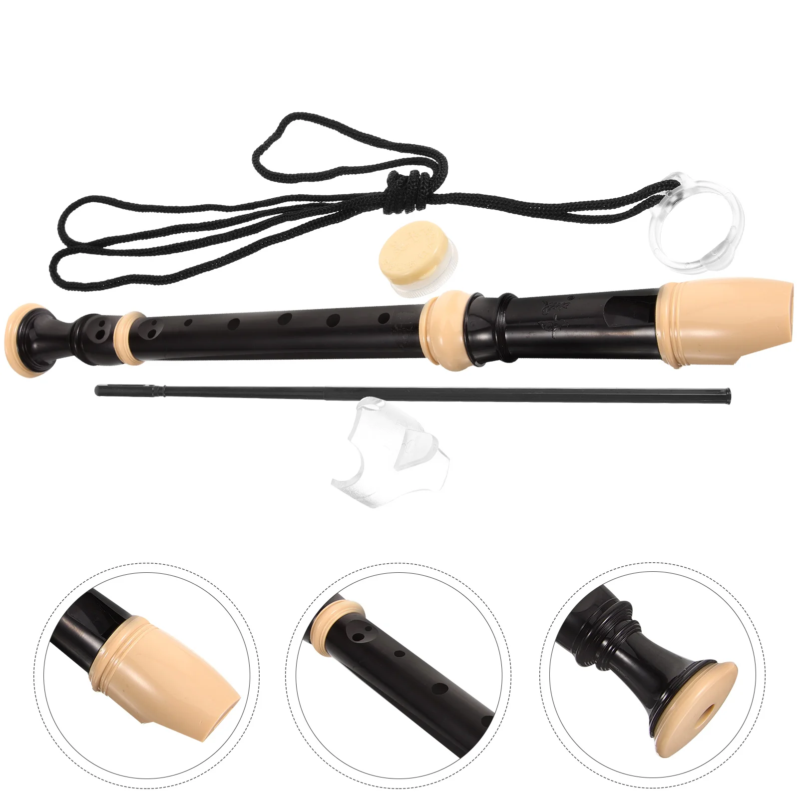 

1 set 1 Set 8 Hole Recorder Flute Resin Clarinet Practice Instrument Durable Beginner Musical Adults Learning Accessories