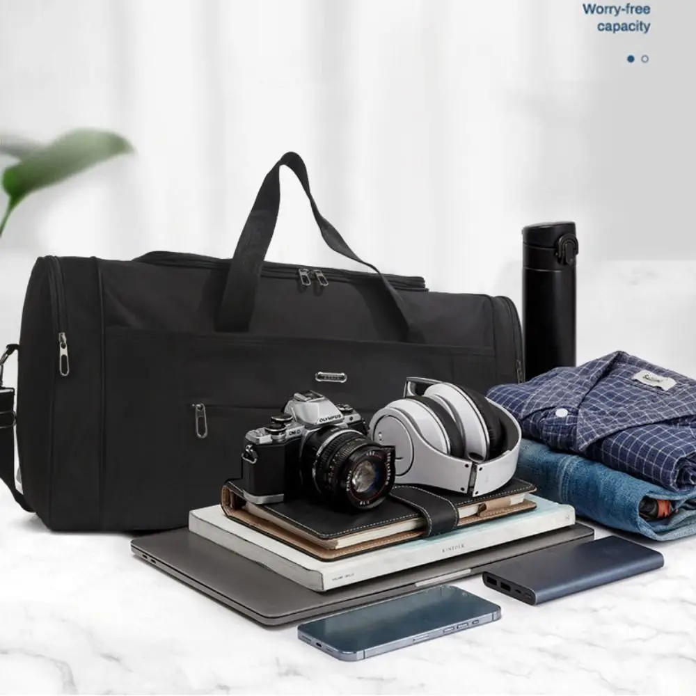 Borsone da viaggio di grande capacità alla moda Borsa da viaggio impermeabile Oxford Borsa da viaggio d'affari portatile Borsa a tracolla da uomo