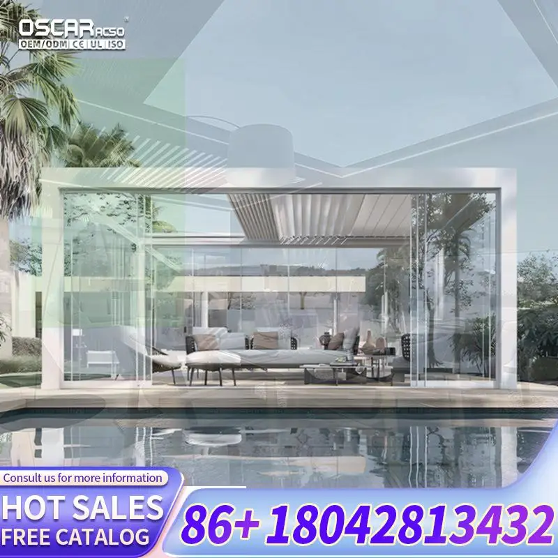 3x3 3x4 4x4 6x4m Modern Outdoor Bioclimatic Aluminium Louver Custom Pergola from OEM Factory pergola