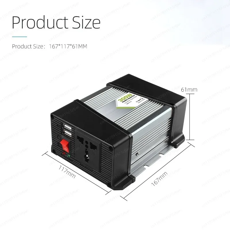300W Car Power Inverter DC 12V to 220V AC, Modified Sine Wave 50Hz for Pakistan Vehicles