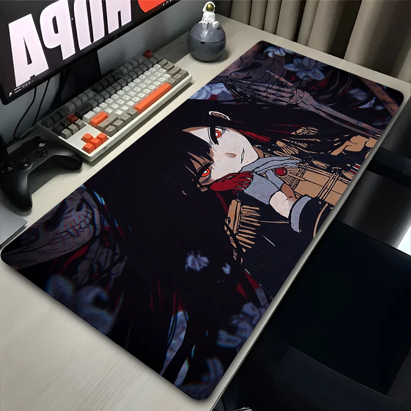 

Коврик для мыши, 1 шт., для настольного использования, игровой, с прошитыми краями, нескользящая резиновая основа, с изображением аниме-девушек, увеличенный размер