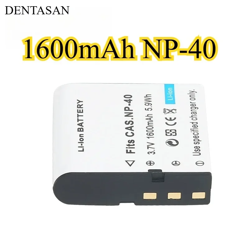 

1600mAh NP-40 Battery Suitable for Casio M-HD01 HD-Q1 Q5 Q6 Q3 Q8 Q9 HD-R900 Camera Battery Replacement