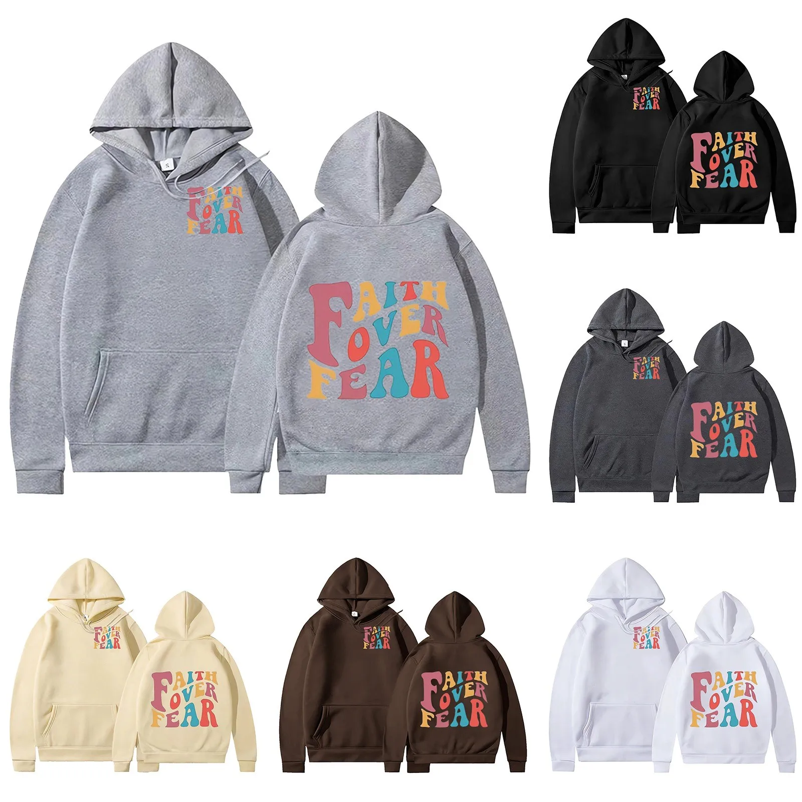 

Women's Double Colorful Printed Long Sleeve Hoodie With Pockets Drawstring Hoodies For Women Bluza Damska