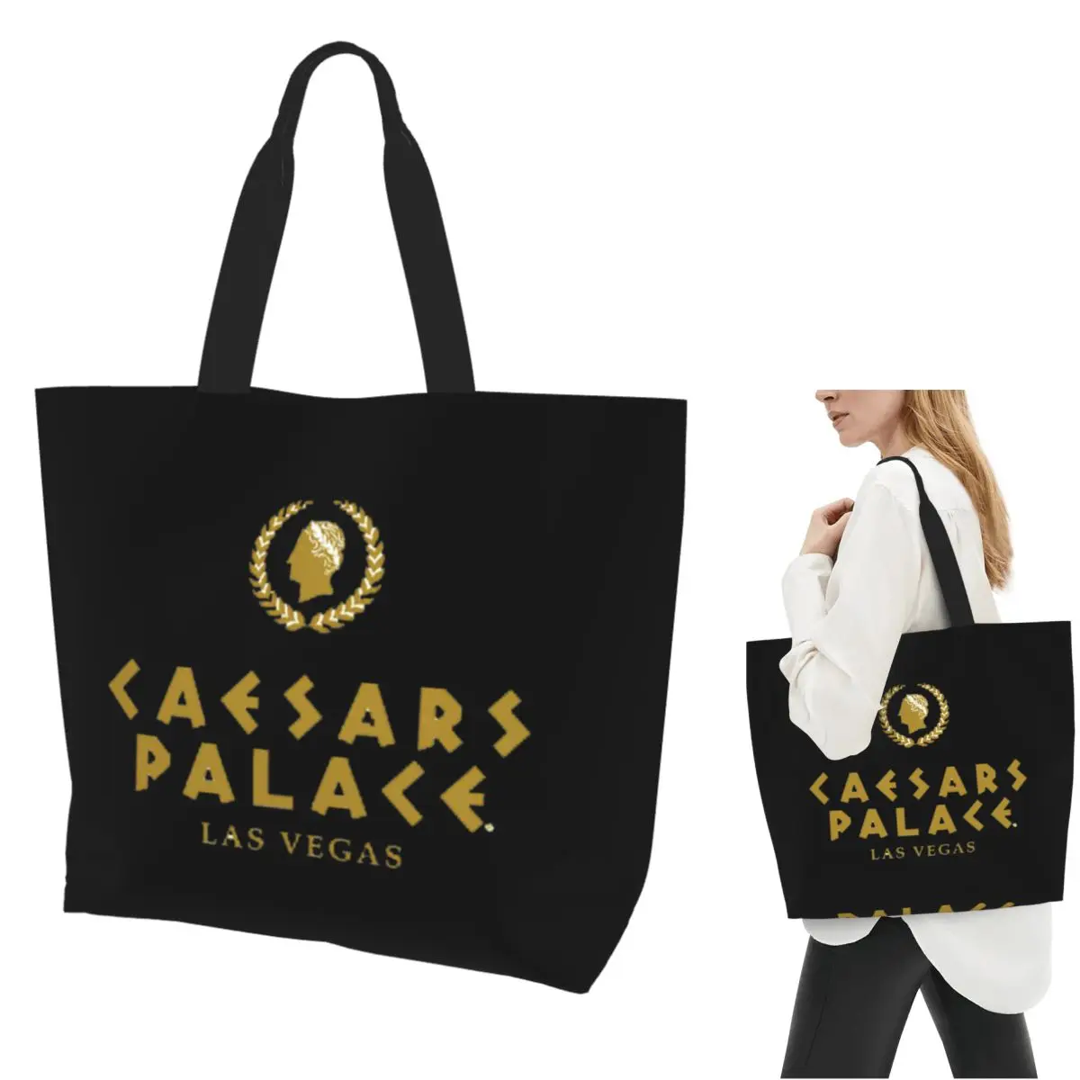 

Бестселлер Caesars Palace Товары для покупок Большая сумка Холст Большая вместительная сумка на плечо Сумка-шоппер для продуктов для женщин