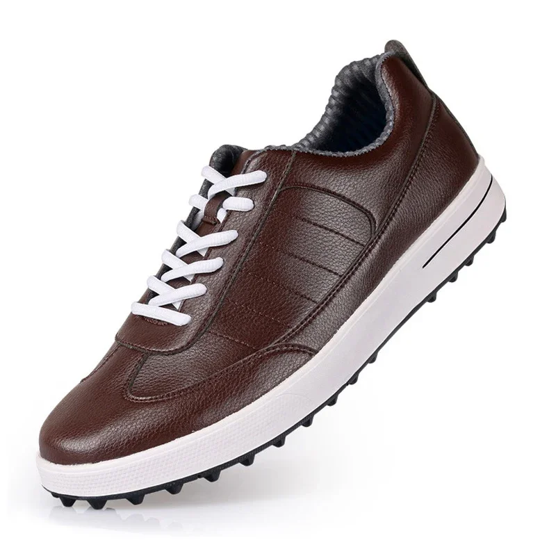 

PGM Men's Golf Shoes Genuine Leather Waterproof Shoes Anti-slip Spikes Sports Golf Sneaker Ventilation Slot Design