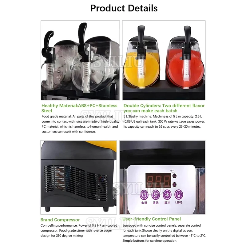No Ice Needed Slushie Machine, 68Oz Frozen Drink Maker With 6 Preset Programs, LED Display, Auto-Clean For Margaritas