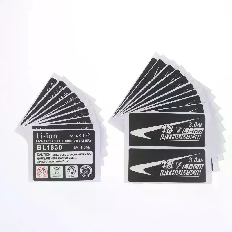 10Pcs/set For 18V 3Ah 4Ah 5Ah 6Ah 9Ah BL1830 Li-Ion Battery Label Stickers 18V Battery Capacity Sticker