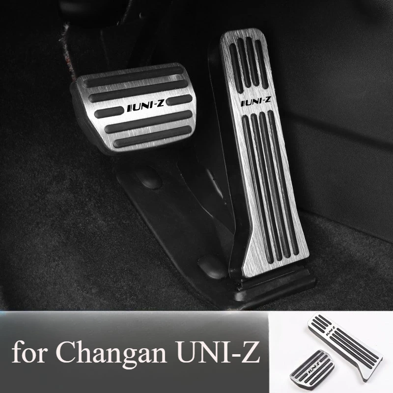 

Stainless Steel Non-Slip Foot Pedal Pad Set for Changan UNI-Z – Brake & Accelerator Pedal Covers + Dead Pedal Rest Plate