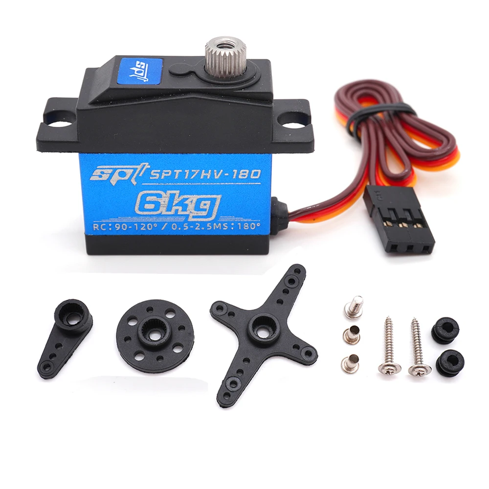 SPT SPT17HV 6kg 7.4V High Volts Speed Stainless Steel Gears Mini Size Servo 180/270° for 1:10 Shift Lock 1:16 1:18 RC Car Parts