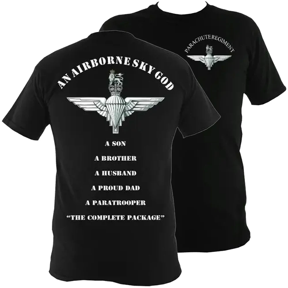 Airborne Sky God Parachute Regiment Paratrooper T-Shirt 100% Cotton O-Neck Summer Short Sleeve Casual Mens T-shirt Size S-3XL