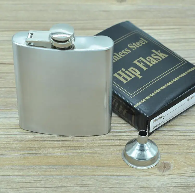 50pcs Portable 7oz Stainless Steel Hip Flask Pocket Liquor bottle With funnel ni240