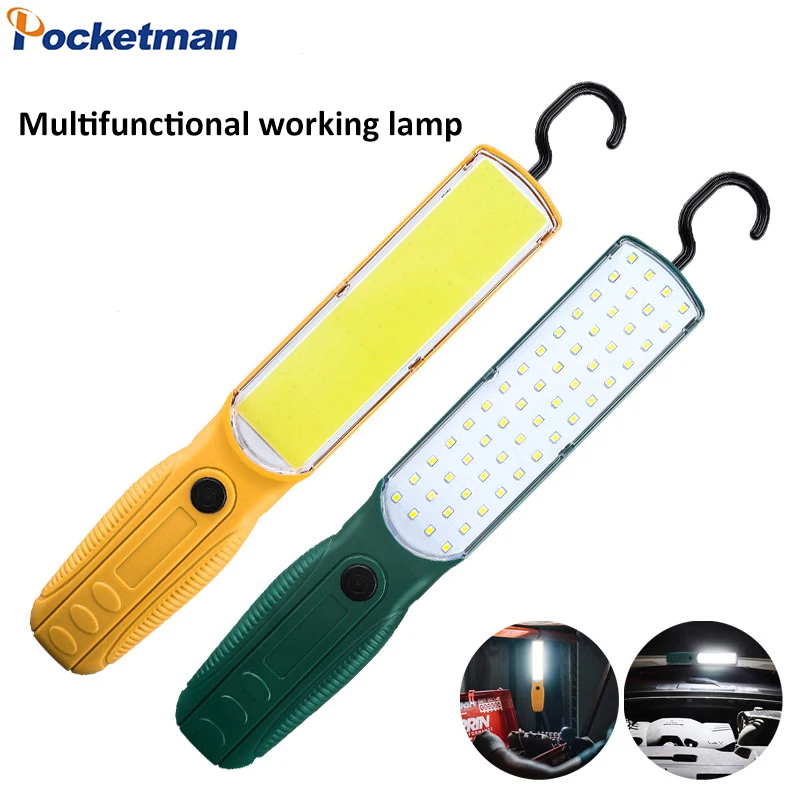 

Multi-functional COB/SMD LED Work Light 3 Modes Type-C USB Rechargeable Work Lamp Flashlight with Magnet Hook Built-in Battery