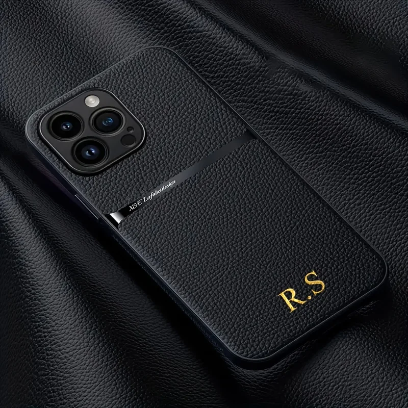 

Korea Customized Soft Case For IPhone 1615 14 13 12 11 Pro Max Personalise DIY Name Letters Leather Cover For Iphone 16plus
