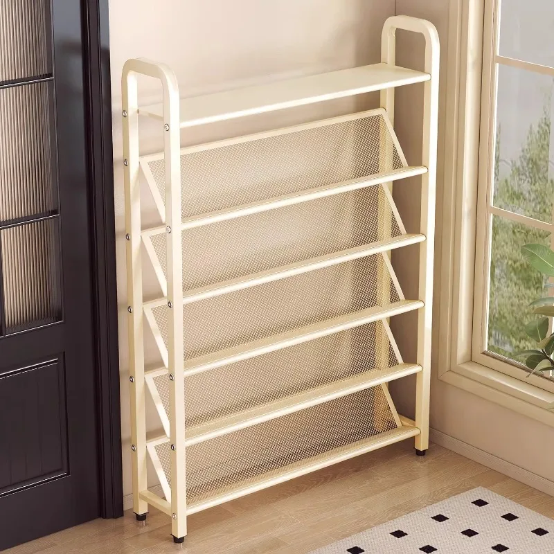 Shoe rack multi-layer household door 15cm extremely narrow ultra-thin shoe rack shelf narrow rack behind door small simple shoe