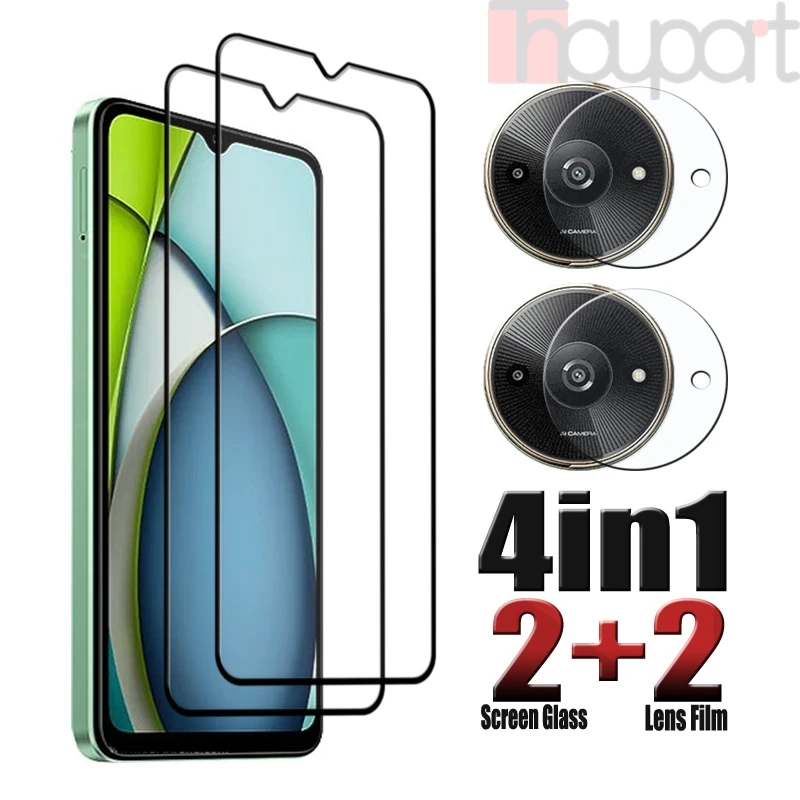 

4in1 For Redmi A3X A3 Screen Glass Anti-Scratch +Soft Fiber Lens film For Redmi A3X A3