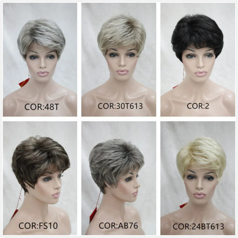 

Женский короткий вьющийся парик из натуральных волос на каждый день