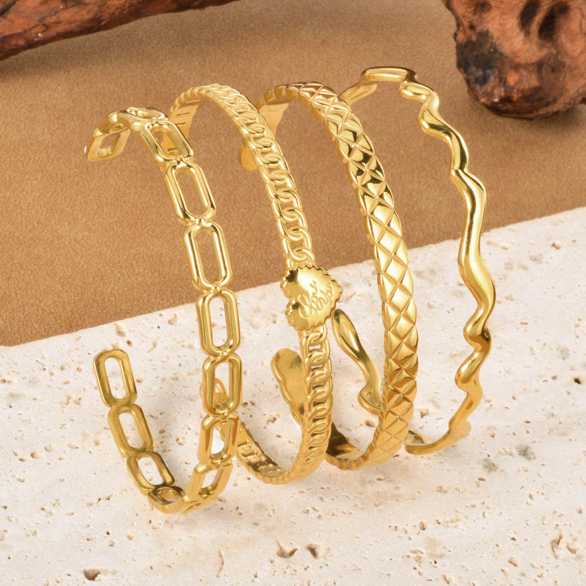 Luxuriöses vergoldetes Edelstahl-Armband, Hochzeit, Party, Schmuck, Geschenk für ihr Paar, Liebhaber, Armreifen, Schmuckzubehör